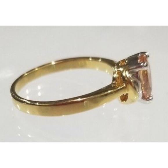 Gold Pink Birthstone Ring Sizes 4 5 8 November cocktail ring Amber imitation - Picture 6 of 10